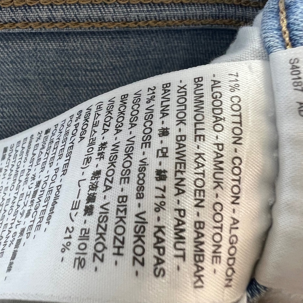 Levis 711 Skinny Ankle Jeans Womens 29 Light Wash Distressed Raw Hem Blue Denim - Picture 7 of 8